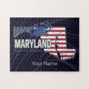 Puzzle Maryland États-Unis Retro State Map Vintage USA