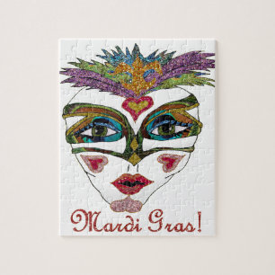 Puzzle Masque de plumes de Parties scintillant Mardi Gras