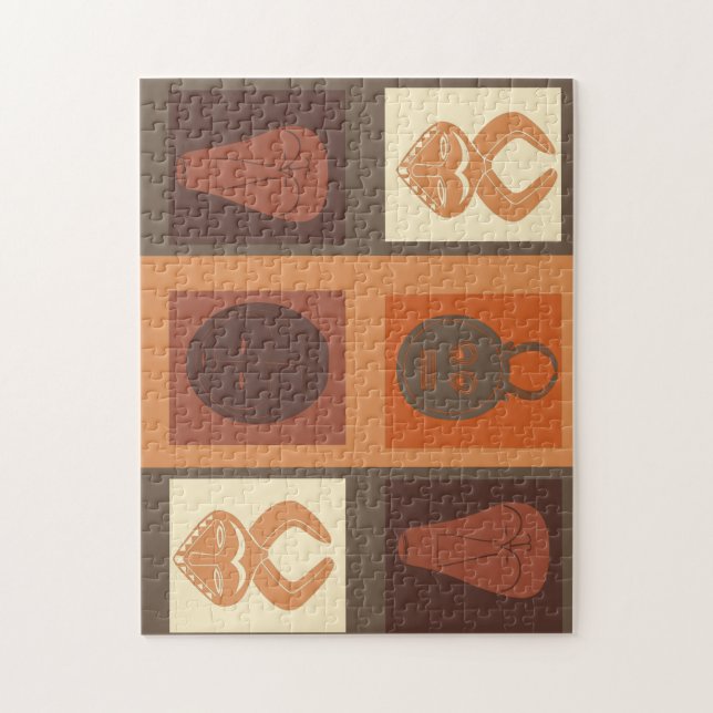 Puzzle masque de tribu africaine (Vertical)