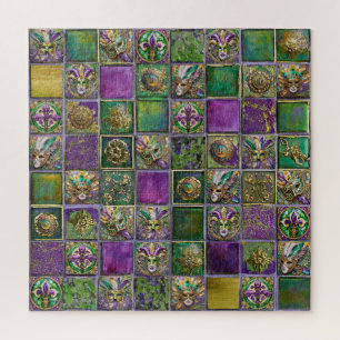 Puzzle Masques Plumes Fleur de lis Carnaval de la Nouvell