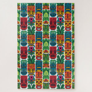 Puzzle Masques Tiki Tropical Coloré Whimsical Difficile