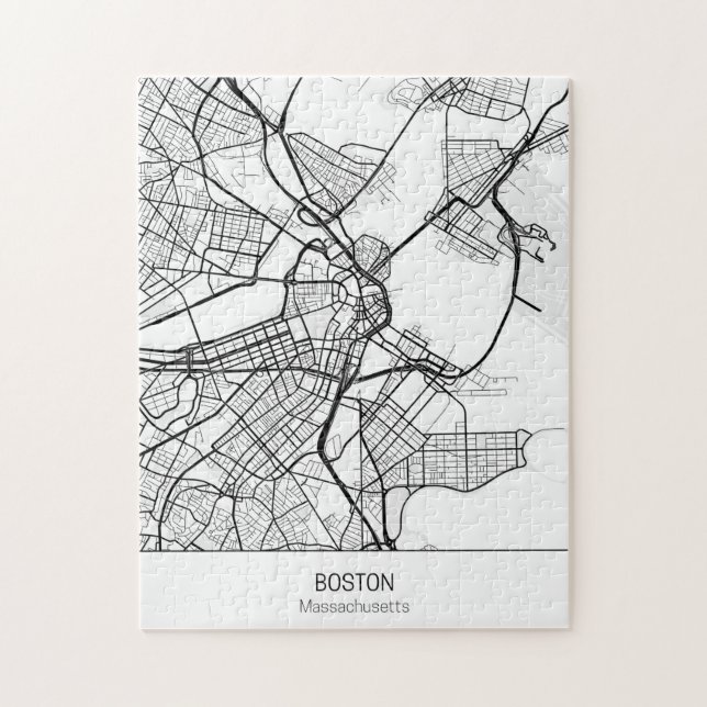 Puzzle Massachusetts minimalistes de Boston (Vertical)