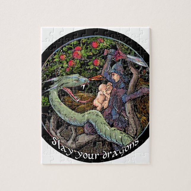 Puzzle MASSACREZ VOS DRAGONS, art médiéval, Jordanie (Vertical)
