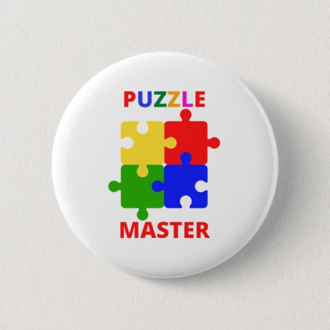 Puzzle Master 2 Inch Round Button (Front)