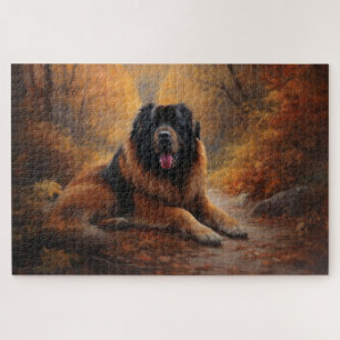 Puzzle Mastiff Tibétain en Automne Feuilles Tombent Inspi