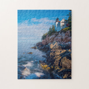 Puzzle Matin Sun au phare bas de port