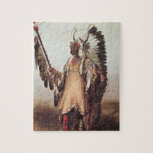 Puzzle Mato-Tope, Portrait d'un chef Mandan par Karl Bodm