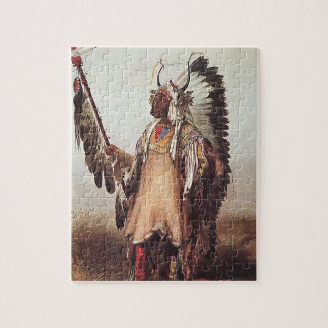 Puzzle Mato-Tope, Un portrait en chef mandan par Karl Bod (Vertical)