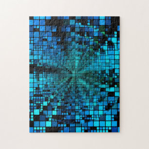 Puzzle Matrice de pixels bleus  Illusion du vortex