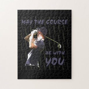 Puzzle May The Course Be With You Funny Golfing