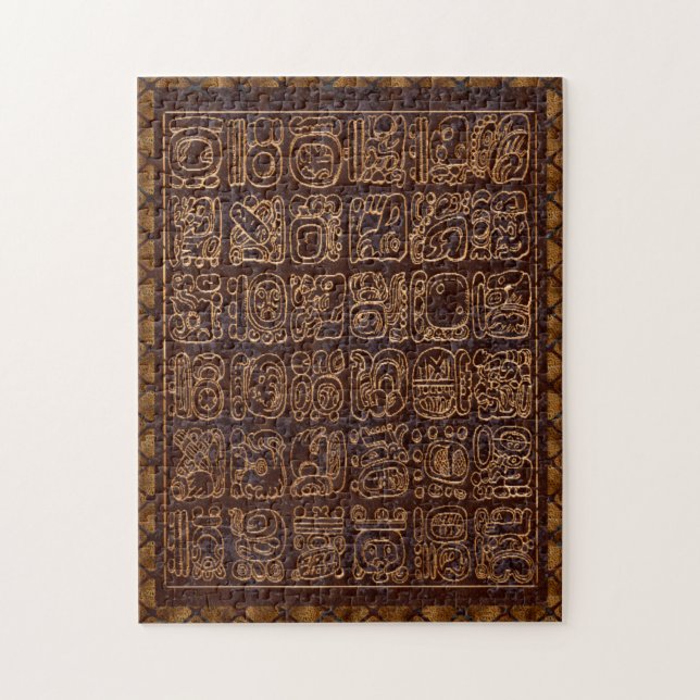 Puzzle Mayan Hiéroglyphics Panel Folk Art (Vertical)