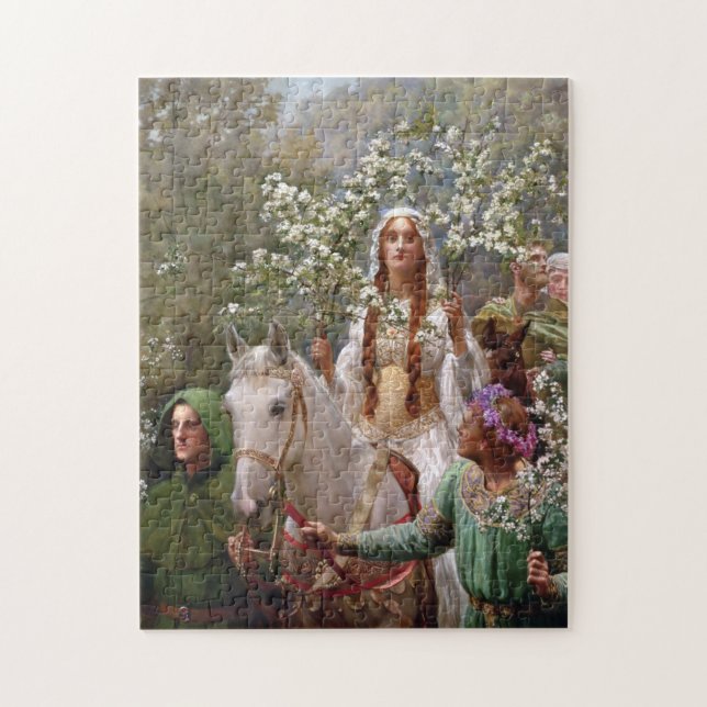 Puzzle Maying, la reine Guinevere, vers 1900, par John Co (Vertical)