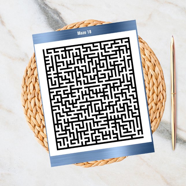 Puzzle Maze dix-huit bleu | Cartes d'activité (Créateur téléchargé)