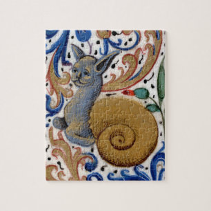 Puzzle médiéval d'escargot-chat