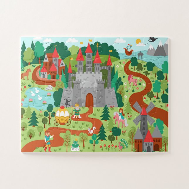 Puzzle Médiéval Fairytale Kingdom Imaginaire Château Enfa (Horizontal)