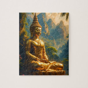 Puzzle Méditation dorée dans les sommets thaïlandais