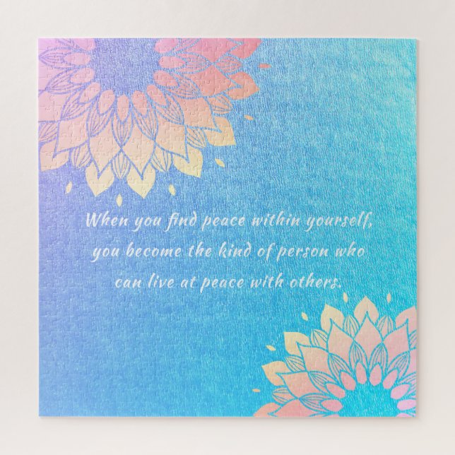 Puzzle Méditation Yoga Instructeur Blue Gold Mandala Cita (Vertical)