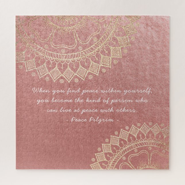 Puzzle Méditation Yoga Instructeur Pink Gold Mandala Cita (Vertical)