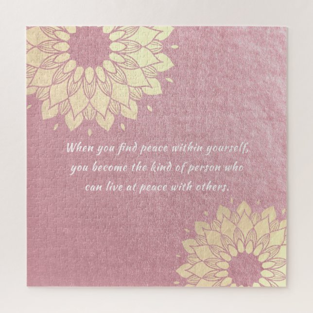 Puzzle Méditation Yoga Instructeur Rose Gold Mandala Cita (Vertical)