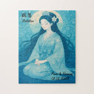 Puzzle Méditation Zen personnalisée Minutieuse Japon illu