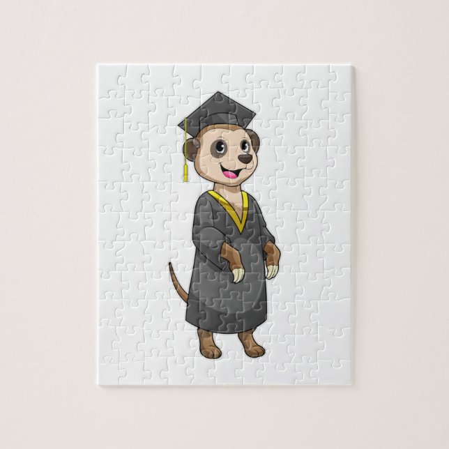 Puzzle Meerkat comme étudiant avec diplôme (Vertical)