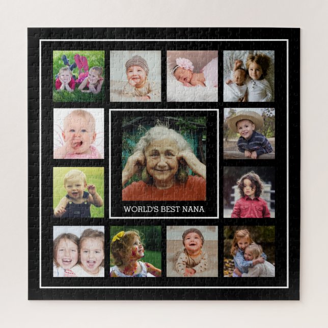 Puzzle Meilleur Nana 13 photo de famille au monde Collage (Vertical)