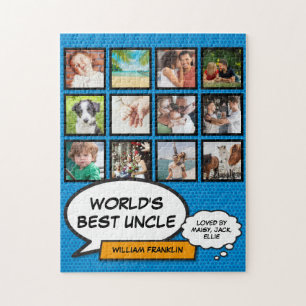 Puzzle Meilleur Oncle 12 Photo Bleu Fun Bande Dessinée Mo