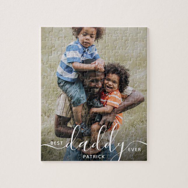 Puzzle Meilleur Papa Jamais Nom personnalisé Fête des pèr (Vertical)