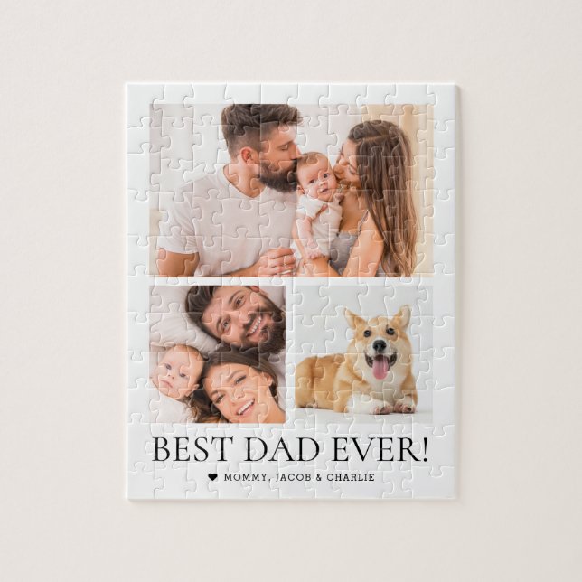 Puzzle Meilleur papa Jamais Personnalisé Photos Fête des  (Vertical)