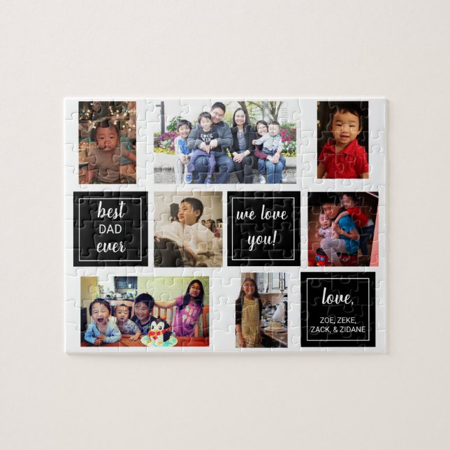 Puzzle Meilleur papa photo collage Fête des pères cadeau (Horizontal)