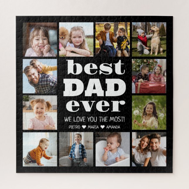 Puzzle Meilleur photo DAD Ever 12 Collage (Vertical)
