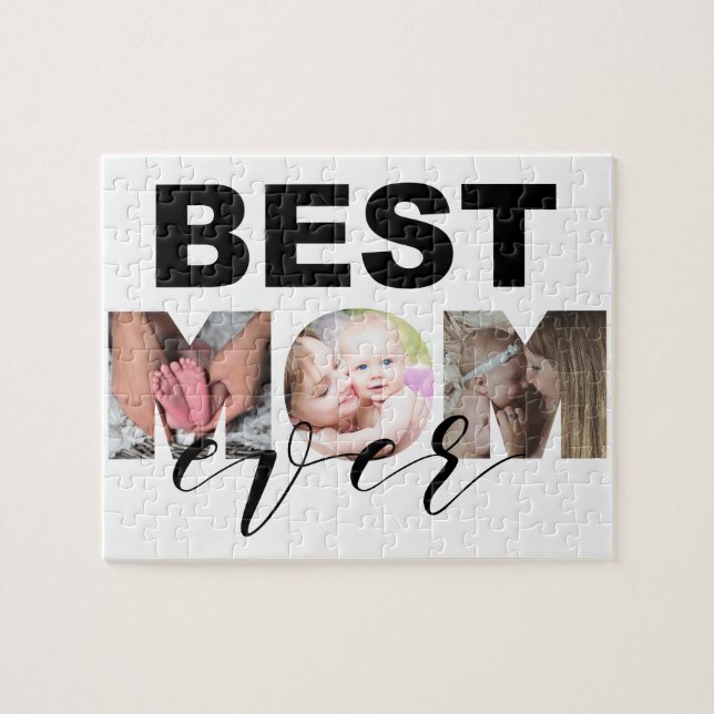Puzzle Meilleure maman Ever collage photo personnalisé (Horizontal)