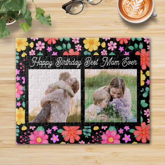 Puzzle Meilleure maman Jamais Floral Photo Collage Annive
