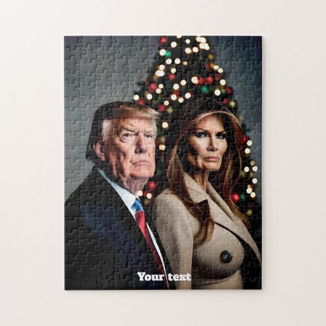 Puzzle Melania et Donald Trump Noël (Vertical)