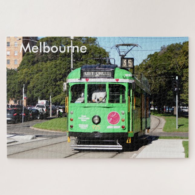 Puzzle Melbourne : tramway vert, Victoria, Australie (Horizontal)
