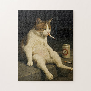 Puzzle Mème de chaton cigarette drôle de chat qui fume Ge