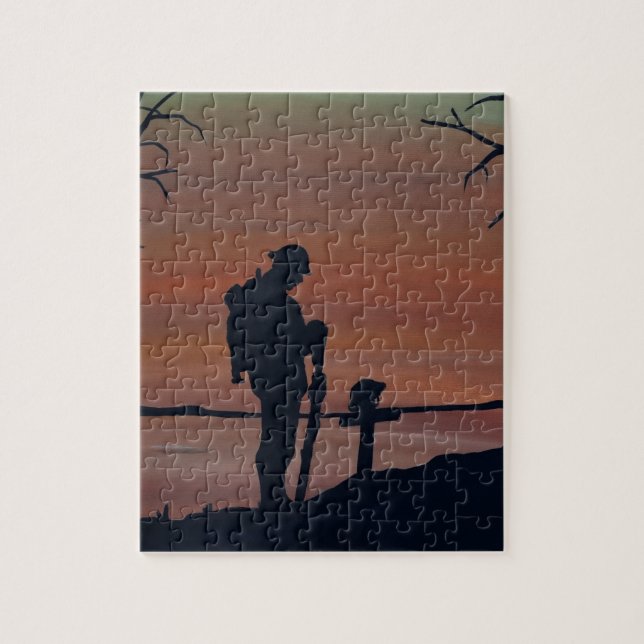 Puzzle Mémorial, jour de Veternas, solider de silhouette (Vertical)