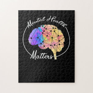 Puzzle Mental Health Matters Funny Brain Multi-color