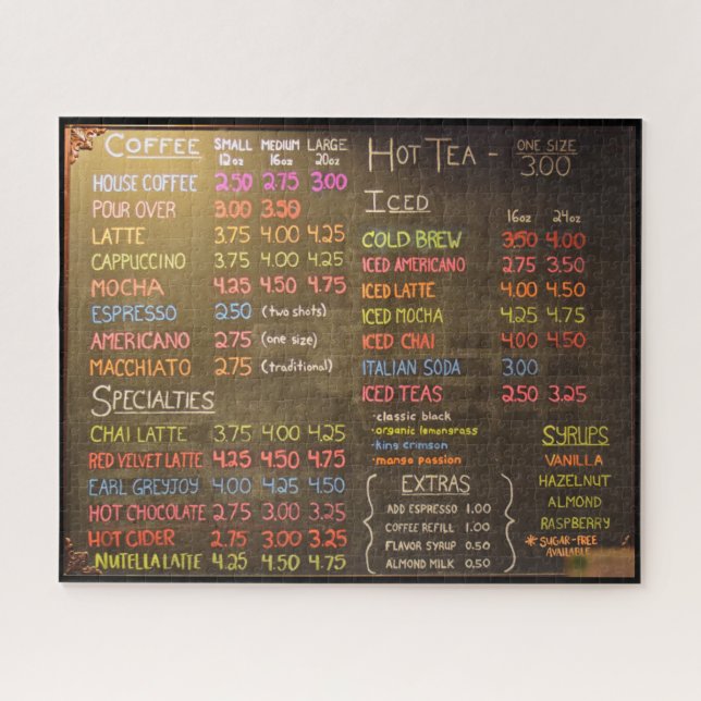 Puzzle Menu Café - 16x20 - 520 pcs (Horizontal)