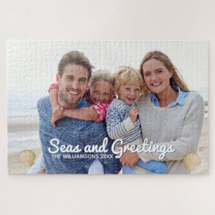 Puzzle Mer et salutations Plage Photo Noël