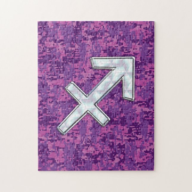 Puzzle Mère du symbole Pearl Sagittarius Fuchsia Camo (Vertical)
