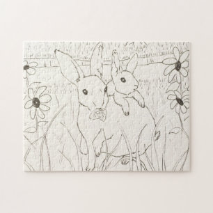 Puzzle Mère mignonne lapin lapin lapin