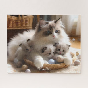Puzzle Mère Ragdoll Chat et chatons
