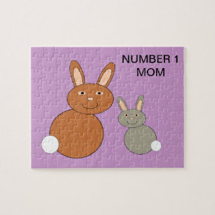 Puzzle Mères Jours Bunnies Personnalisé Numéro 1 Maman Pu