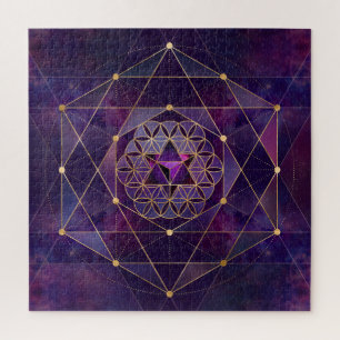 Puzzle Merkabah en fleur de vie - Géométrie sacrée