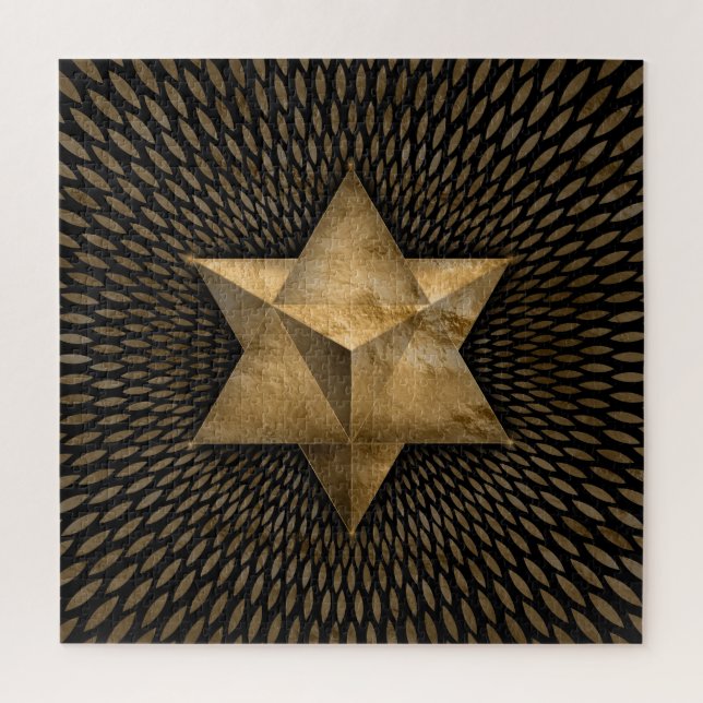 Puzzle Merkabah en or (Vertical)