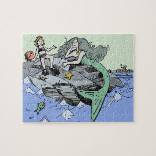 Puzzle Mermaid littoral mignon dessin animé plage art pou