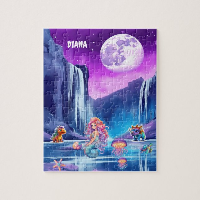 PUZZLE MERMAID VIBRANT, DINOSAURE, CRÉATURES DE MER PUZZL (Vertical)