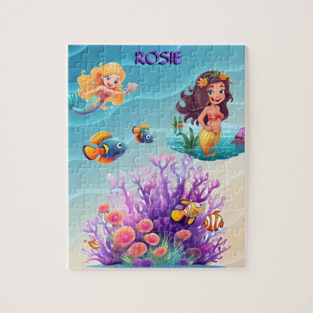 PUZZLE MERMAID'S, POISSON, VAGUES ET BEAUCOUP DE COULEURS (Vertical)