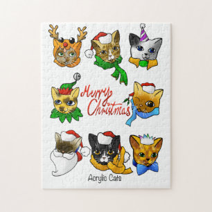 Puzzle Merry Christmas Cats